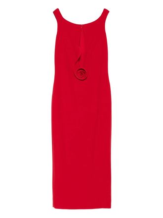 Magda Butrym floral-appliqué midi dress - women - Polyamide/Viscose/Elastane/Silk/Elastane - 36 - Red