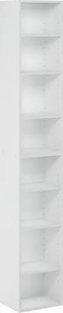 Furinno Pasir 8-Tier Open Shelf Bookcase, White