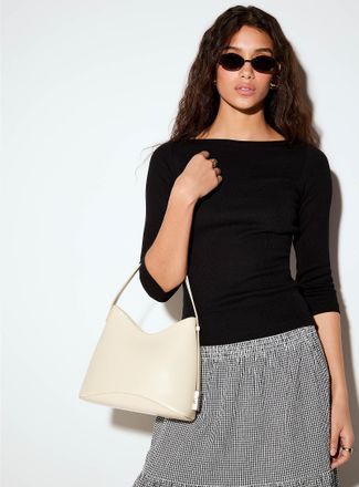 Jack & Jones Womens Fifi fine-rib knit boat-neck T-shirt