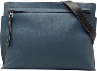 Loewe Pre-owned Cross Body Bags, male, Blue, Size: ONE SIZE Pre-owned Messenger Bag