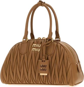 Miu Miu Womens Arcadie Shoulder Bag Caramel Nappa Leather