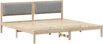 vidaXL Estructura De Cama Con Cabecera Gris Claro 200 X 200 Cm Vidaxl