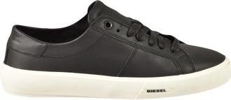 Diesel Leren Sneakers met Rubberen Zool - Dames - Sneakers - Zwart - 38 EU - Leer - Schoenen