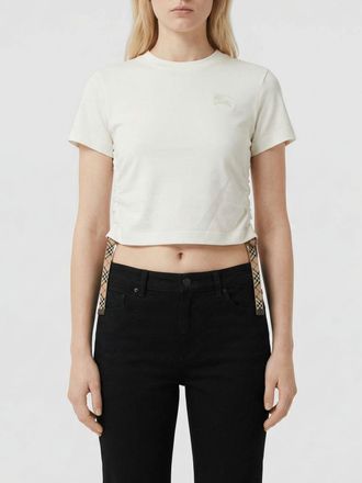 Burberry T-shirts in cotone con fettucce check Burberry