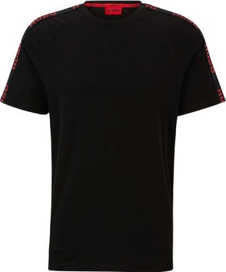 HUGO BOSS Hugo Heren Sportief T-shirt met bandlogo (Zwart)