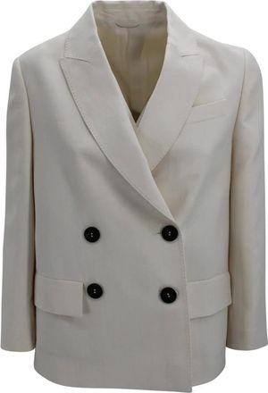 Brunello Cucinelli Dames, Jassen, Beige, Maat: XS Linnen
