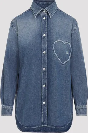 Moschino Camicia in denim con cuore Moschino