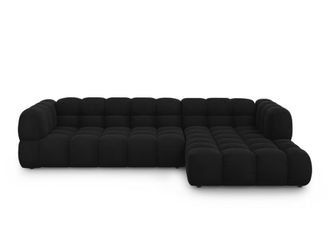 Cosmopolitan Design Sof&aacute; esquinero modular derecho 4 plazas de terciopelo negro