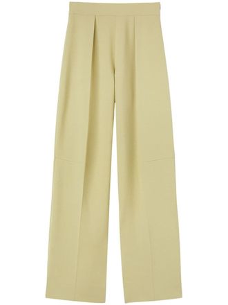 Jil Sander high-waisted tapered trousers - women - Viscose/Polyester - 34 - Green