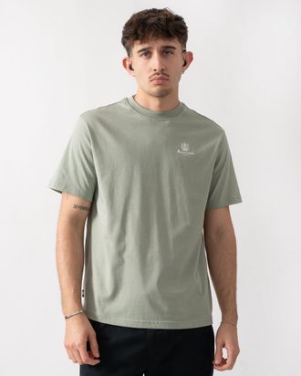 Aquascutum Mens T-Shirt in Sage Green Cotton - Size X-Large