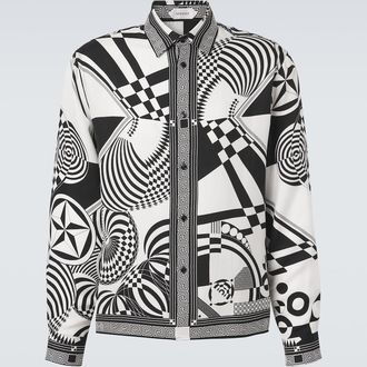 Versace Camisa de sarga de seda estampada