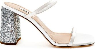 Miu Miu White Silk Womens Sandal