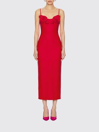 Magda Butrym Midi Sheath Dress in Wool with Square Neckline and 3D Flower