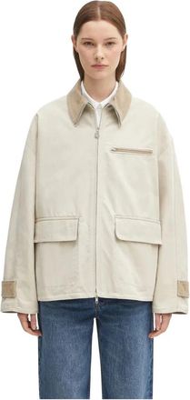Kenzo Flower-Zip Katoenen Jas - Dames - Zomerjassen - Beige - S - Katoen - Jassen