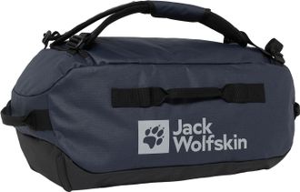 Jack Wolfskin Reisetasche JACK WOLFSKIN ALL-IN DUFFLE 35, Damen, blau (midnightsky), Obermaterial: 100% Polyester, Taschen Reisetasche, 35 Liter Volumen, aus strapa