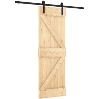 vidaXL Vidaxl - Puerta Corredera Con Herrajes Madera Maciza De Pino 70x210 Cm