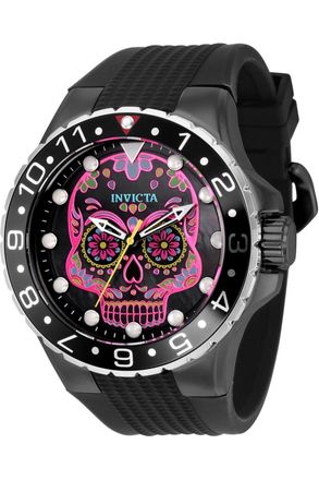 Invicta Aviator 36854 Herenhorloge - Quartz Uurwerk - Roestvrij Staal met Roze Wijzerplaat - 50 mm
