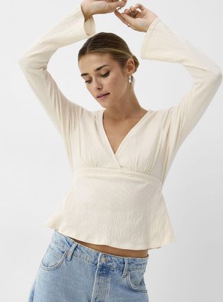 Icone Womens Crinkled cotton cinched waist T-shirt