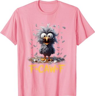 Generic F-CAW-F T-Shirt, Womens F-CAW-F Funny Chicken Scream Humor T-Shirt, Ladies Causal Short Sleeve Crewneck Classic Tee Shirts Pink XL