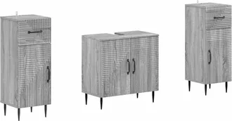 vidaXL Juego De Gabinete De Ba&ntilde;o De 2 Piezas Haarlem Sonoma Gris Vidaxl