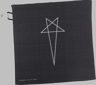 Rick Owens Printed Cotton Bandana Scarf - Black