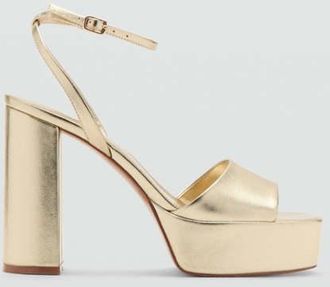Mango Sandali tacco effetto metallizzato oro - Donna - 41 - MANGO
