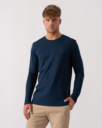 Boss Orange by Hugo Boss Mens Tacks Long Sleeve T-Shirt in Dark Blue Cotton - Size X-Large