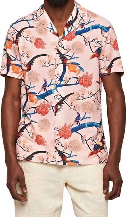 Orlebar Brown Hibbert Flight Of Fantasy Shirt In Rose