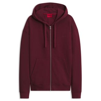 HUGO BOSS Cotton-terry zip-up hoodie with logo print