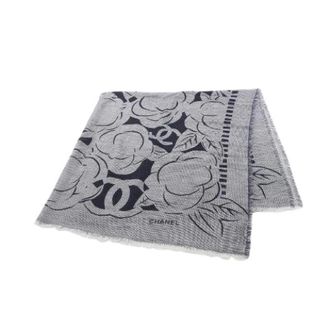Chanel Pre-owned Scarves, female, Gray, Size: ONE SIZE Pre-owned Camellia Wool Silk Stole