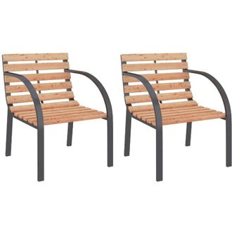 vidaXL Sillas De Jard&iacute;n 2 Unidades Madera Vidaxl