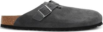 Birkenstock Clogs Boston in pelle scamosciata - Grigio