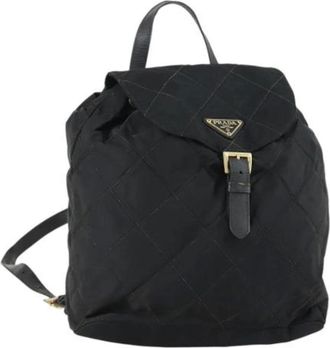 Prada Pre-owned Backpacks, female, Black, Size: ONE SIZE Pre-owned Vintage Nylon Backpack