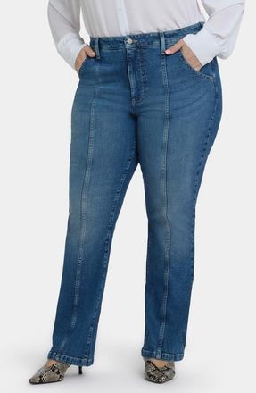 NYDJ Billie Seamed High Waist Mini Bootcut Jeans in Romantic Indigo at Nordstrom, Size 20W