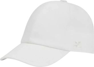 Courrèges Accessoires, Dames, Wit, M, Katoen, Baseballpet met Signature Logo