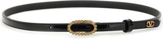 Valentino Garavani Black VLogo Embellished Buckle Belt