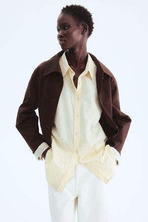 H&M Twill jacket in Dark Brown at Nordstrom, Size Xx-Large