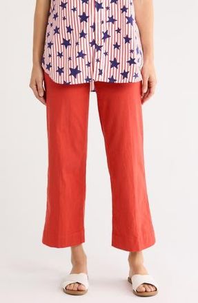 Frank & Eileen Wexford Wide Leg Cotton Pants in Double Decker Red at Nordstrom Rack, Size 2