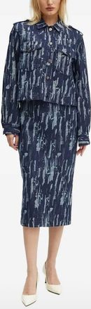 Bruuns Bazaar Giacca denim con frange - Blu