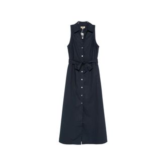 Woolrich Shirt Dresses, female, Blue, Size: M Belted Shirt Dress