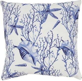 Saro Lifestyle Sea Shell & Coral Outdoor Pillow