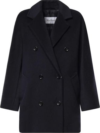 Max Mara Jassen, Dames, Blauw, S, Single-Breasted Coats