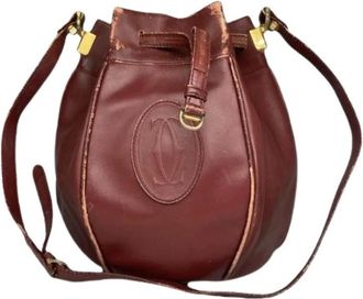 Cartier Pre-owned Bucket Bags, female, Red, Size: ONE SIZE Pre-owned Leather Bucket Bag