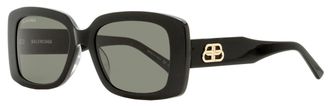 Balenciaga Rectangular Acetate Sunglasses - Black