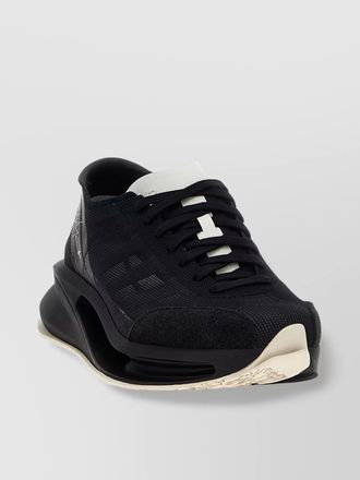 Yohji Yamamoto mesh upper contrast sole sneakers