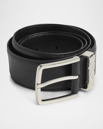 Bottega Veneta Men & apos;s Intreccio Leather Belt