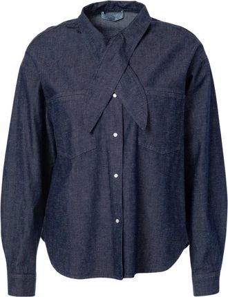 Jcsophie Plum Blouse - Dames - Spijkeroverhemden - Blauw - M - Katoen - Overhemden
