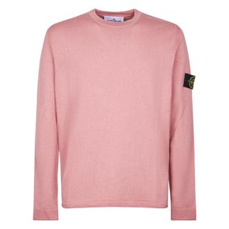 Stone Island Round-neck Knitwear, male, Pink, Size: M Crewneck Sweater