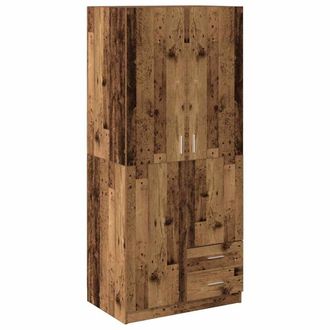Berkfield Home Wardrobe Old Wood 80x52x180 cm Engineered Wood in Brown | Size: 80 x 52 x 180 cm