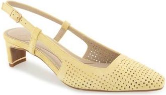 Kenneth Cole Marbella Perf Slingback Pump in Lemon Suede at Nordstrom, Size 7.5